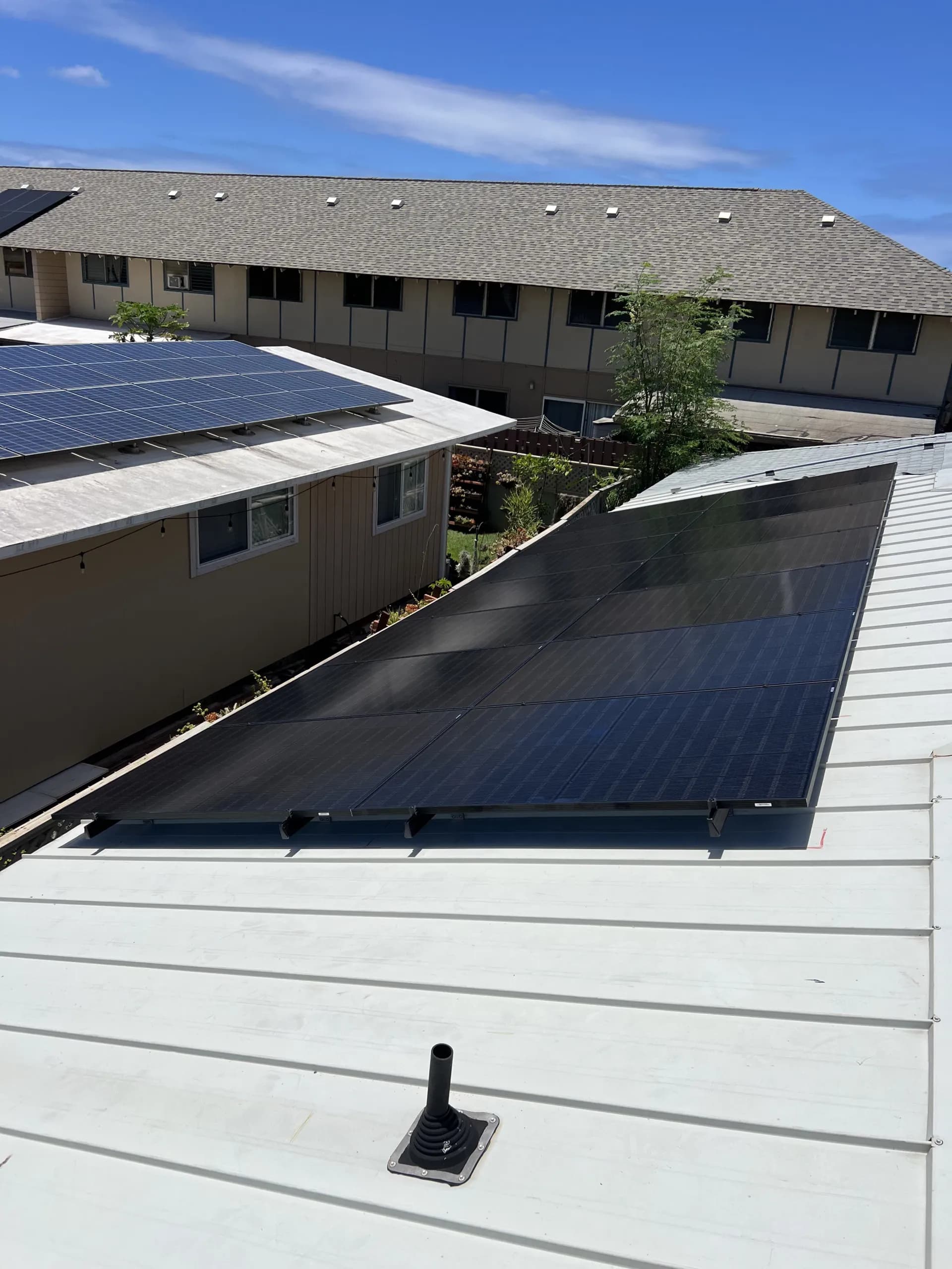 Multi-story building solar panel installation